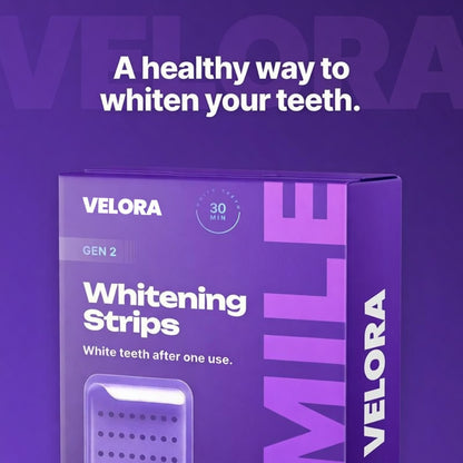 VELORA Purple Teeth Whitening Strips - 7/21 Whitening Sessions - Safe for Enamel - Non Sensitive Teeth Whitening - Peroxide-Free-JAY