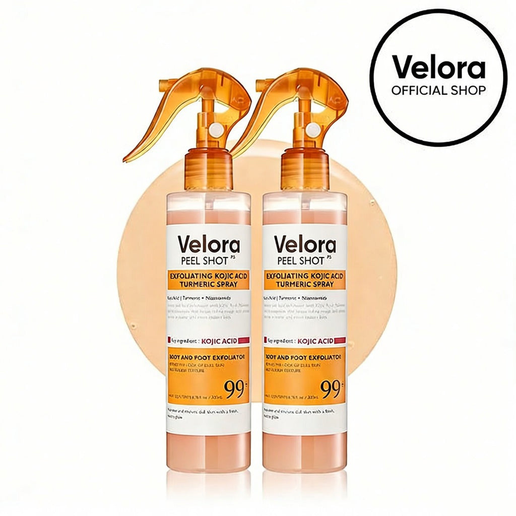 [VELORA Official] Peel Shot Keratin Care Kojic Acid Turmeric Spray 200ml Pore Clearing Exfoliating Formula Skin Repair Scrub-JAY