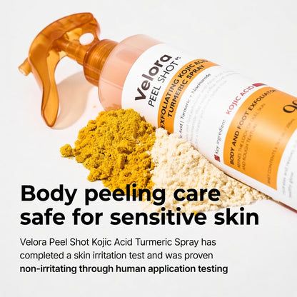 [VELORA Official] Peel Shot Keratin Care Kojic Acid Turmeric Spray 200ml Pore Clearing Exfoliating Formula Skin Repair Scrub-JAY