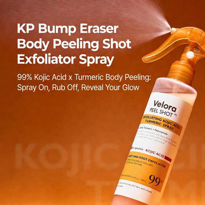 [VELORA Official] Peel Shot Keratin Care Kojic Acid Turmeric Spray 200ml Pore Clearing Exfoliating Formula Skin Repair Scrub-JAY