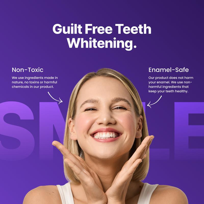 VELORA Purple Teeth Whitening Strips - 7/21 Whitening Sessions - Safe for Enamel - Non Sensitive Teeth Whitening - Peroxide-Free-JAY