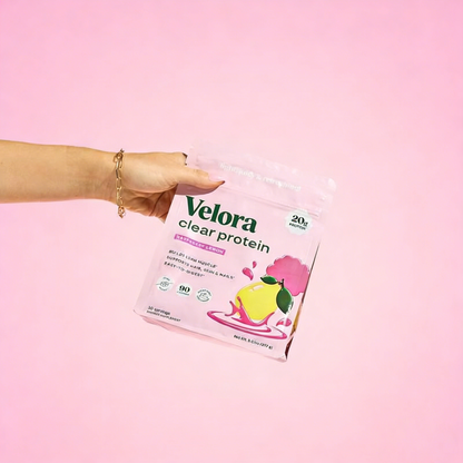 Refreshing and Delicious VELORA Nutrition Clear Protein Drink | Featuring 20g Protein, 90 Calories, 0g Sugar, a Collagen Blend, and a Light Fruity Flavor, Perfectly Crafted for Women-JAY